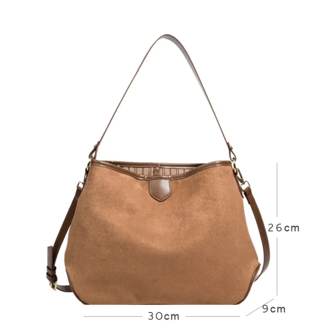 Vintage Retro Matte Soft Leather Tote Shoulder Bag Khaki - Shop at LoveMi