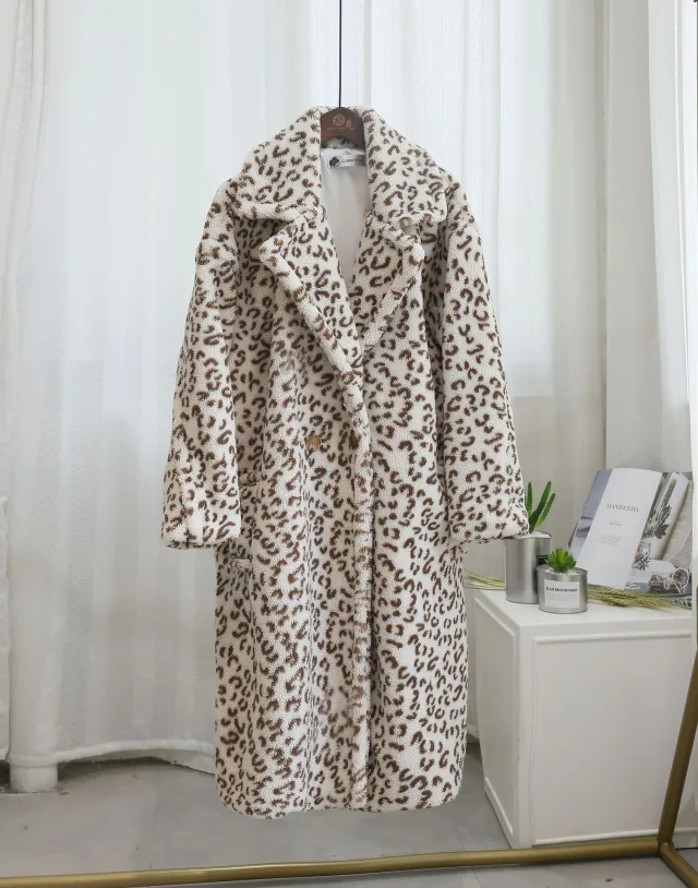 Overcoat Sheep Sheared Fur Loose Jacket White - Shop at LoveMi