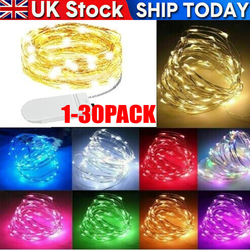 1-30x Fairy Lights Waterproof String DIY Wedding Xmas Party Jars Crafts--Cold — image 8
