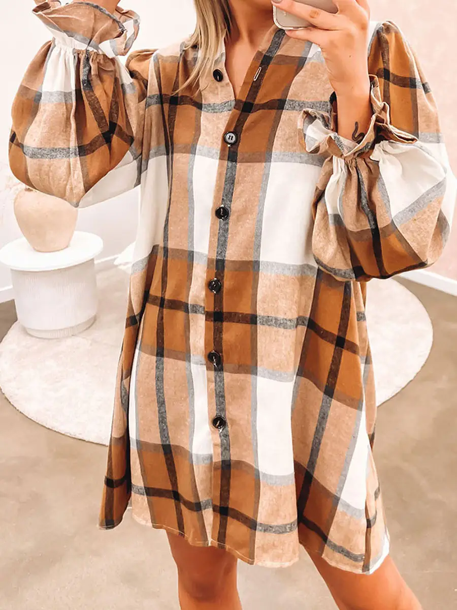 Fashion Casual Shirt Women's Ruffle Dress