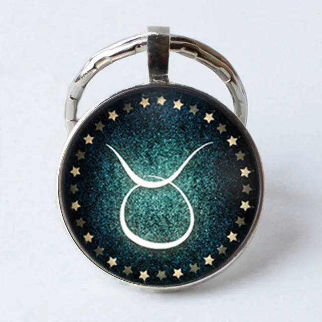 Twelve Constellations 25MM Time Gem Metal Keychain Taurus - Shop at LoveMi