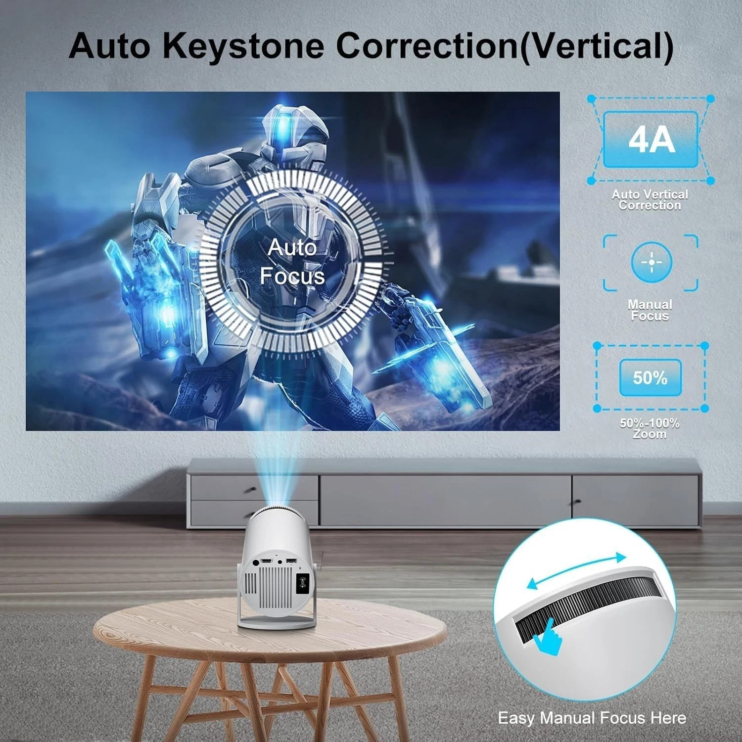 4K 5G Projector Smart HD LED WiFi Bluetooth H DMI USB Android Office Home — image 6
