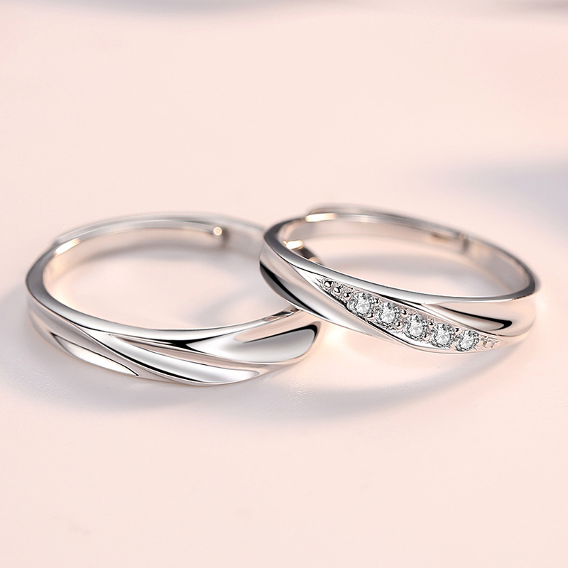 Title 2, Bague de couple en argent sterling pour femmes