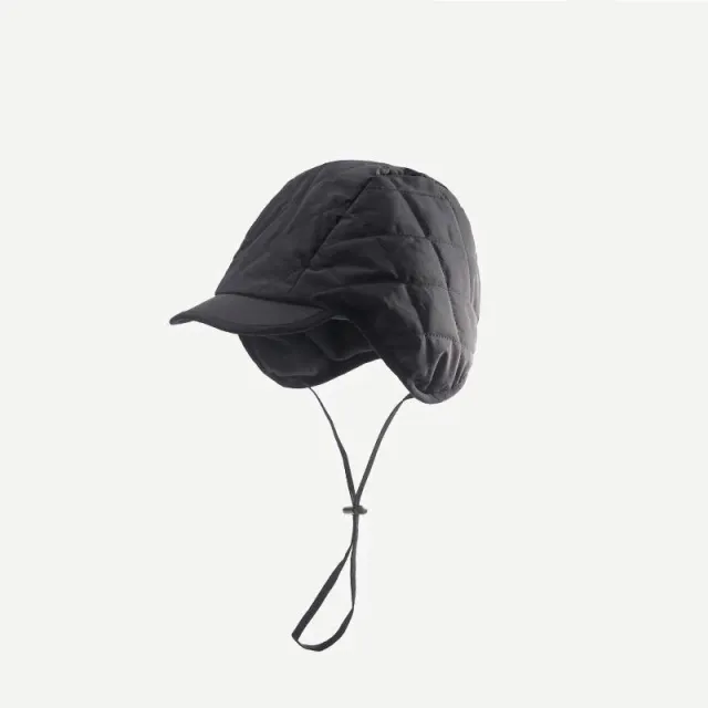 Simple Baotou Tie Up Duck Tongue Cold Proof Ear Protection Hat Black - Shop at LoveMi