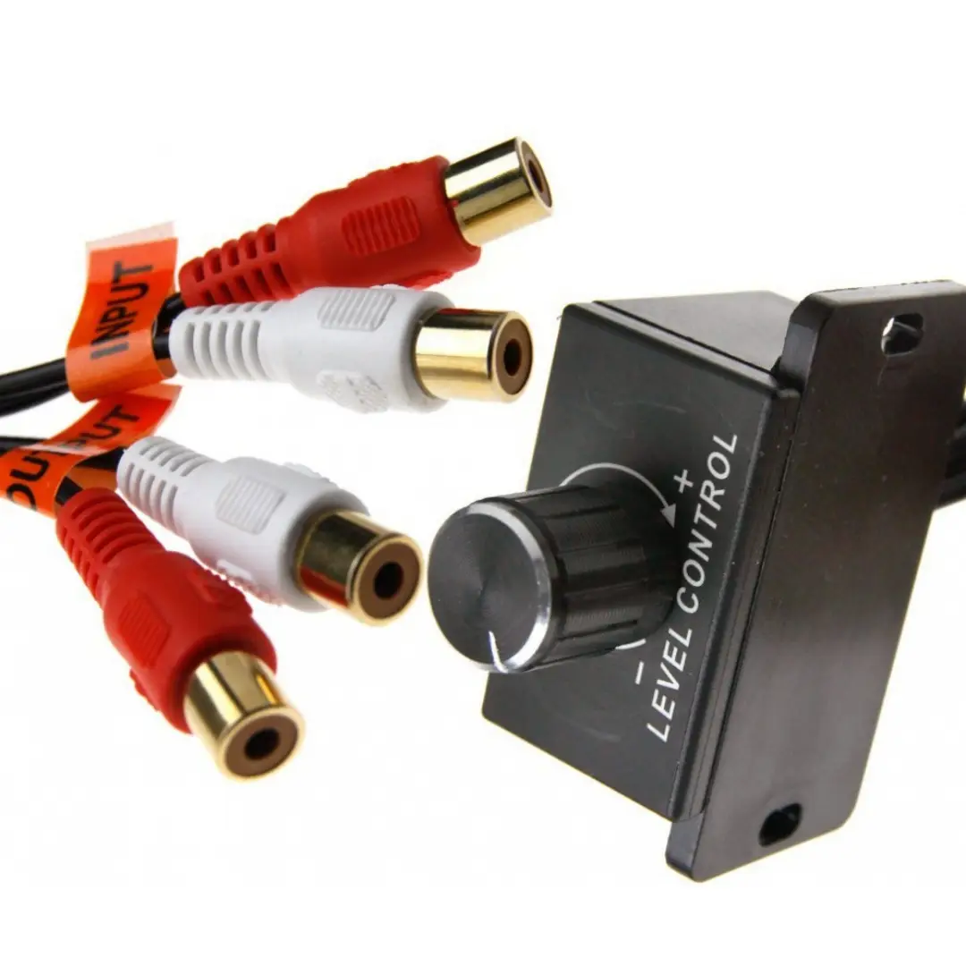 Car Amplifier Volume Adjustment Potentiometer, 2 RCA Male Female RCA Jack Input Output Car Audio Potentiometer