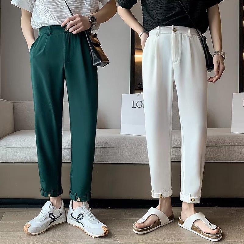 Ice Silk Thin Casual Loose Straight Drape Couple Pants