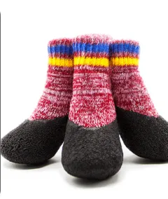 Autumn And Winter Large Golden Retriever Waterproof Outing Socks - Watermelon Red - View 1