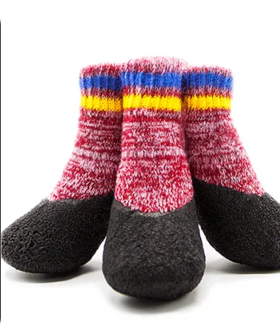 Autumn And Winter Large Golden Retriever Waterproof Outing Socks Watermelon Red - Shop at LoveMi