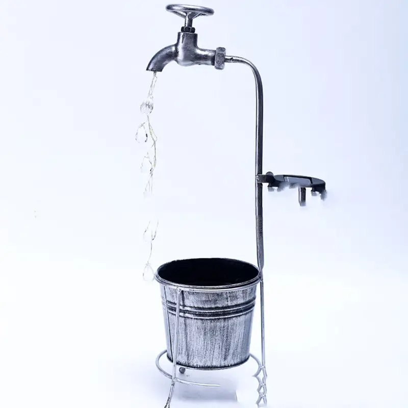 Amazon Solar Iron Water Drop Water Outdoor Landscape Lamp Garden New Faucet Iron Decorative Lamp