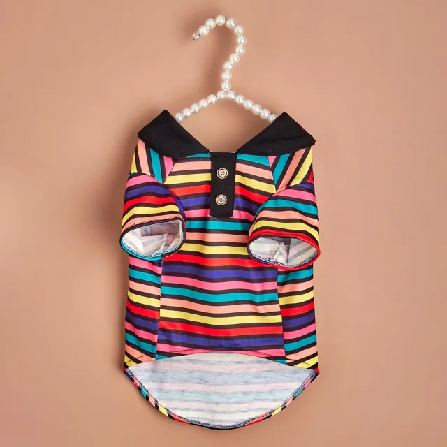 Striped POLO Shirt Inset Pet Clothes Stripe - Shop at LoveMi