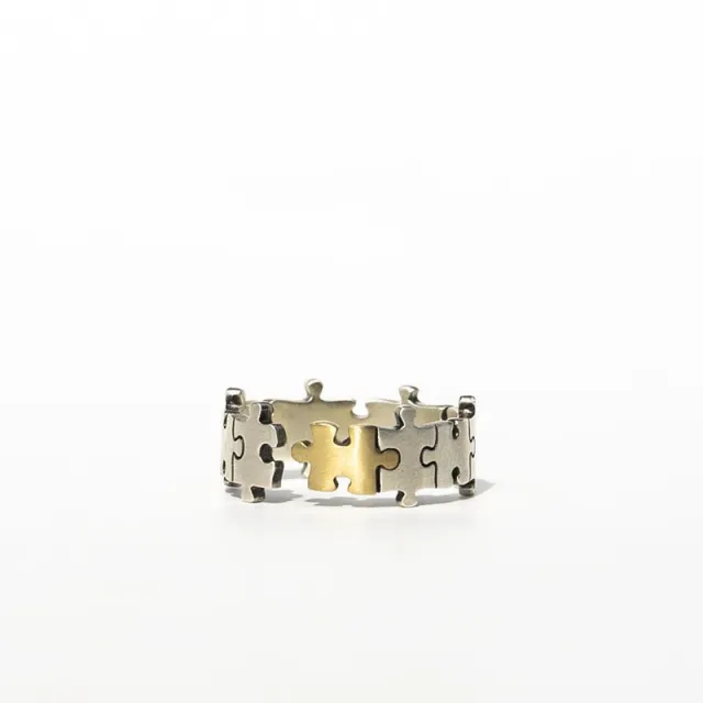 New Personalized Creative Splicing Ring Retro Color Separation - Shop at LoveMi