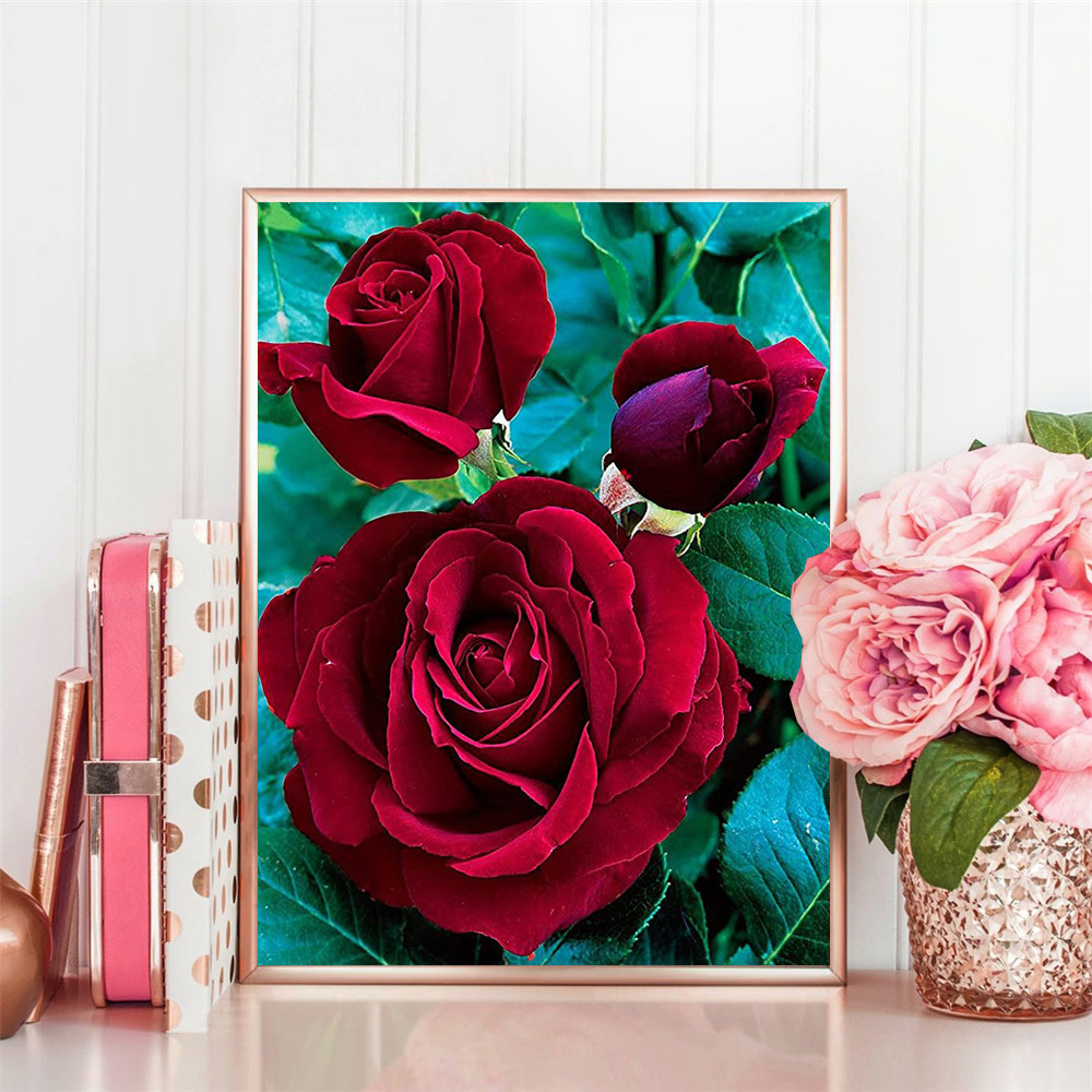 DIY 5D Diamond Painting Roses Flowers Rhinestones Mosaic Embroidery Kit