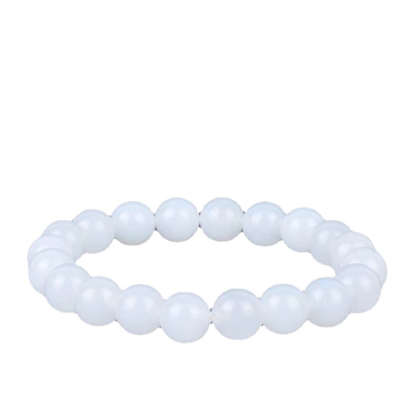 Hotan White Jade Goat Fat Round Bead Bracelet — foto 3