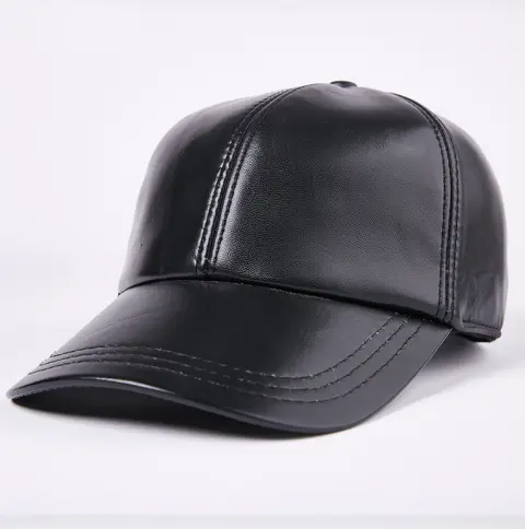 Leather Men Women Middle-aged and Elderly Sheepskin Baseball Caps