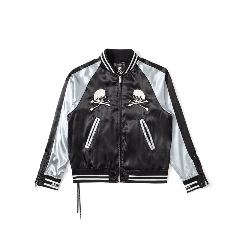 Heavy Industry Embroidered Satin Baseball Jacket