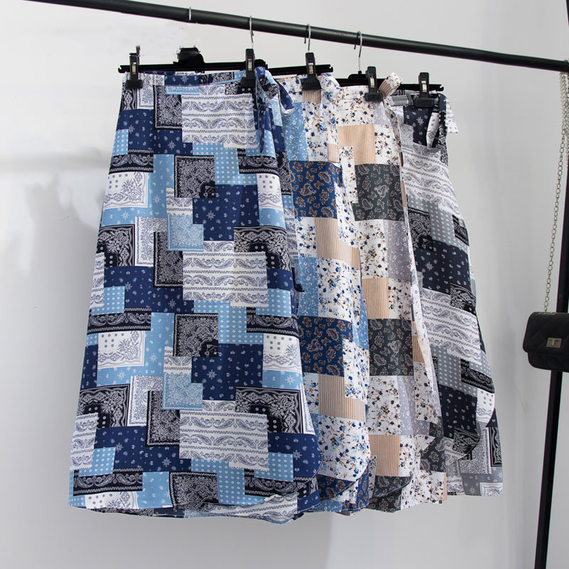 Half-Length Skirt Summer New Style High Waist Slimming Mid-length Wrap Skirt Women