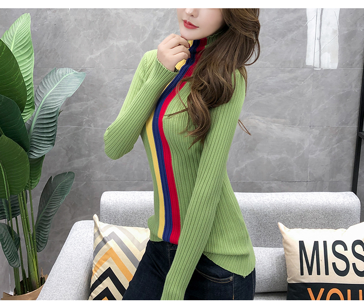 Title 7, Turtleneck Cashmere Slim Pullover Knitted Padde...