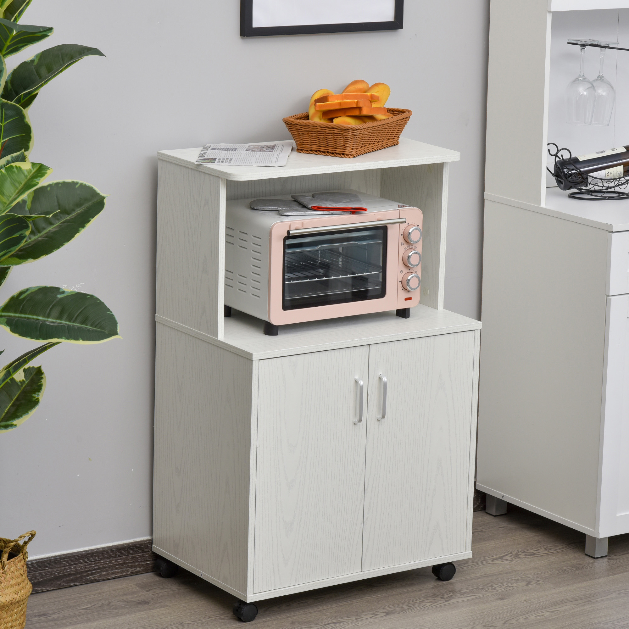 Kitchen Storage Unit, Modern Microwave Stand Trolley Cart, Sideboard — image 8