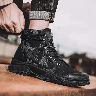 New Canvas High-top Tooling Retro Outdoor Hiking Boots