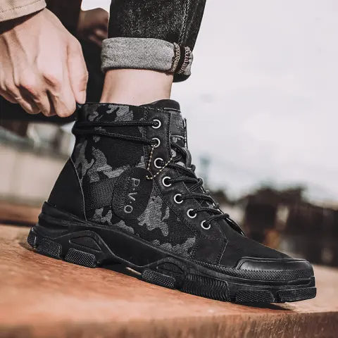 New Canvas High-top Tooling Retro Outdoor Hiking Boots