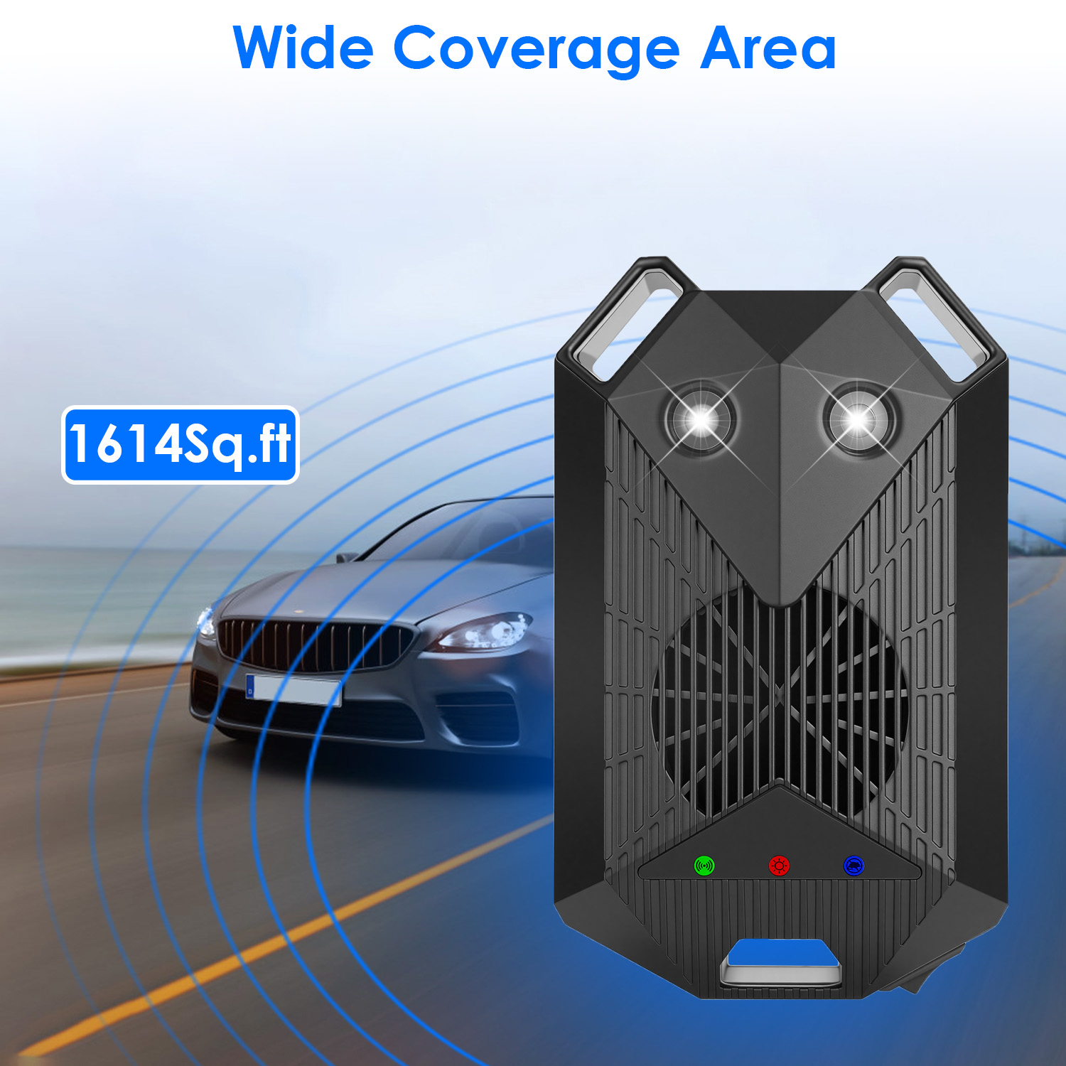 2 Pack Under Hood Ultrasonic Rodent Repeller Rodent Control Deterrent Chaser Blocker For Vehicle Indoor With Strobe Light 3 Power Supplies 6