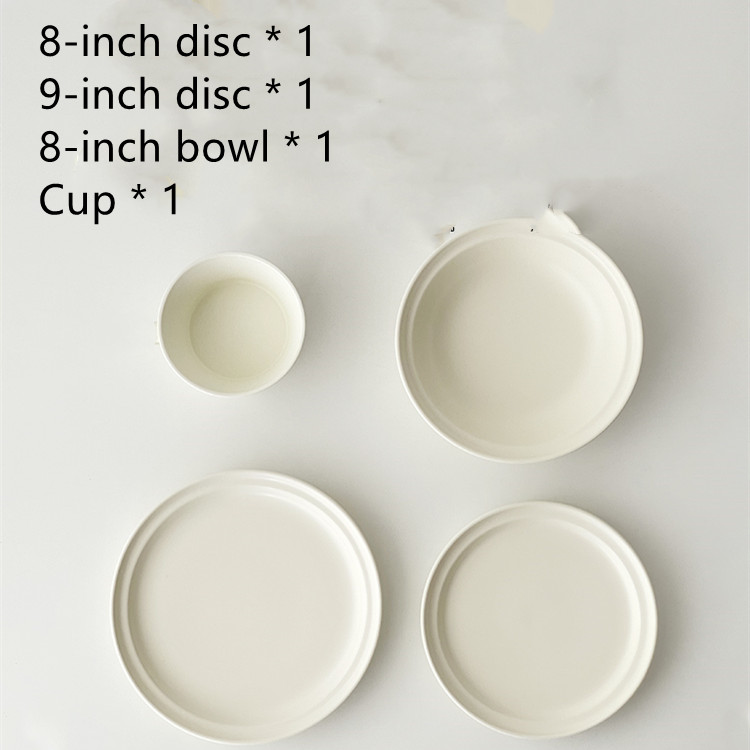 Title 5, White Matte High-grade Nordic Ceramic Dinner Plate