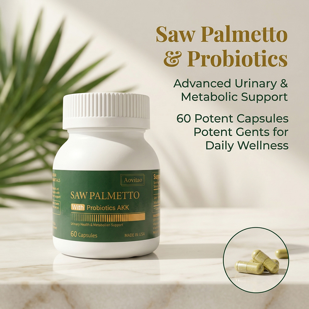 Saw Palmetto Extract With AKK Probiotics Supplement For Urinary Health Metabolism Support