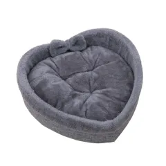 Summer Kennel For Cat Dog Bed Pet Nest Small And Medium Nest Heart-shaped Mat Stuffed Kennel Universal For All Four Seasons - Gray - View 1