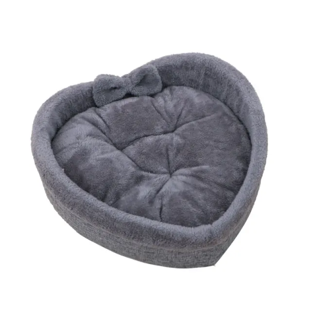 Summer Kennel For Cat Dog Bed Pet Nest Small And Medium Nest Heart shaped Mat Stuffed Kennel Universal For All Four Seasons Gray - Shop at LoveMi