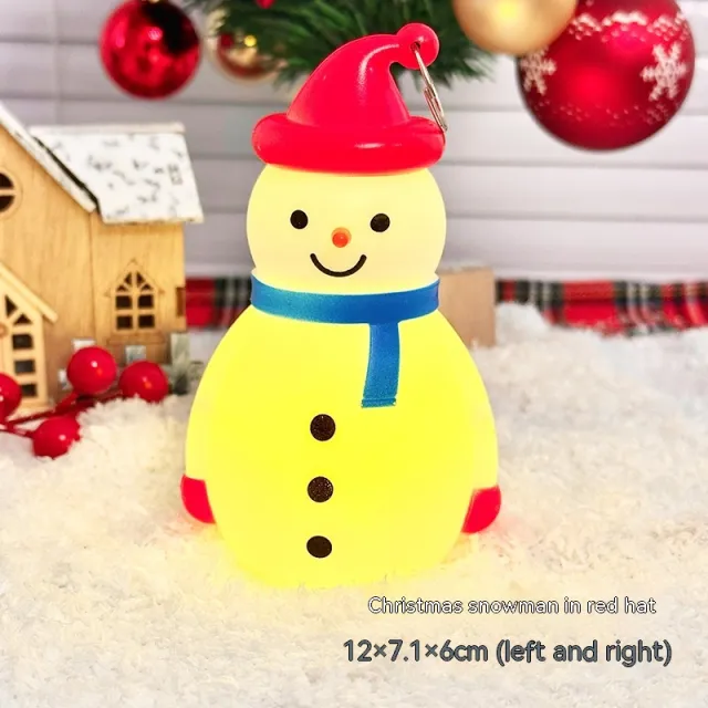 Christmas Decorations Snowman Small Night Lamp Luminous Small Ornaments Red Hat Snowman - Shop at LoveMi
