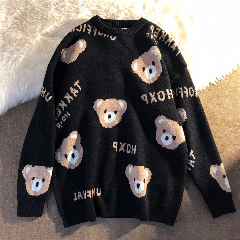 Ladies Retro Bear Sweater Ins Trendy Top