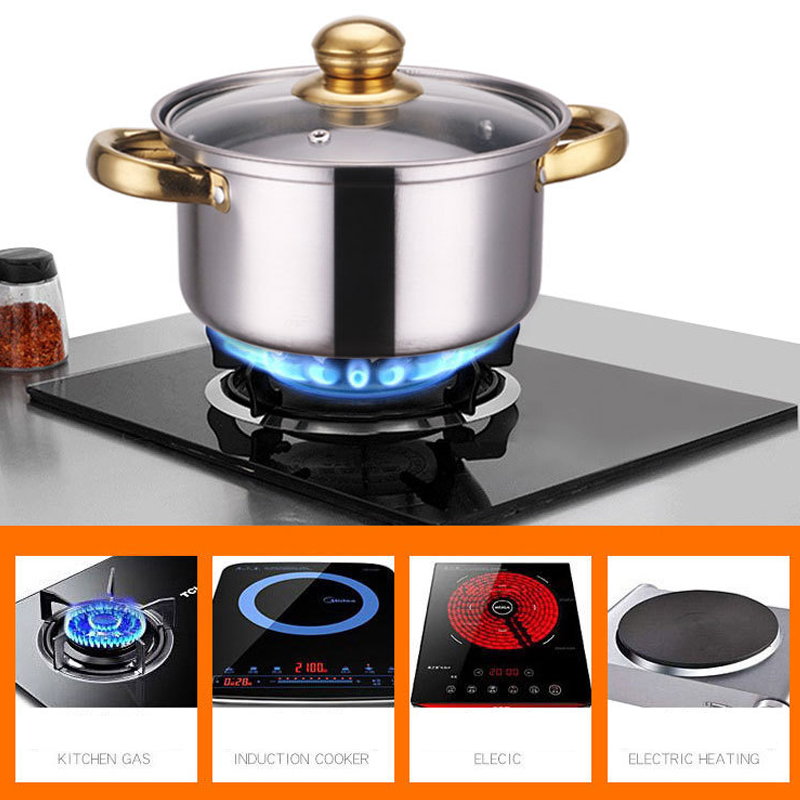 12Pcs Stainless Steel Casserole Saucepan Stock Pot Set Kitchen Induction — image 7