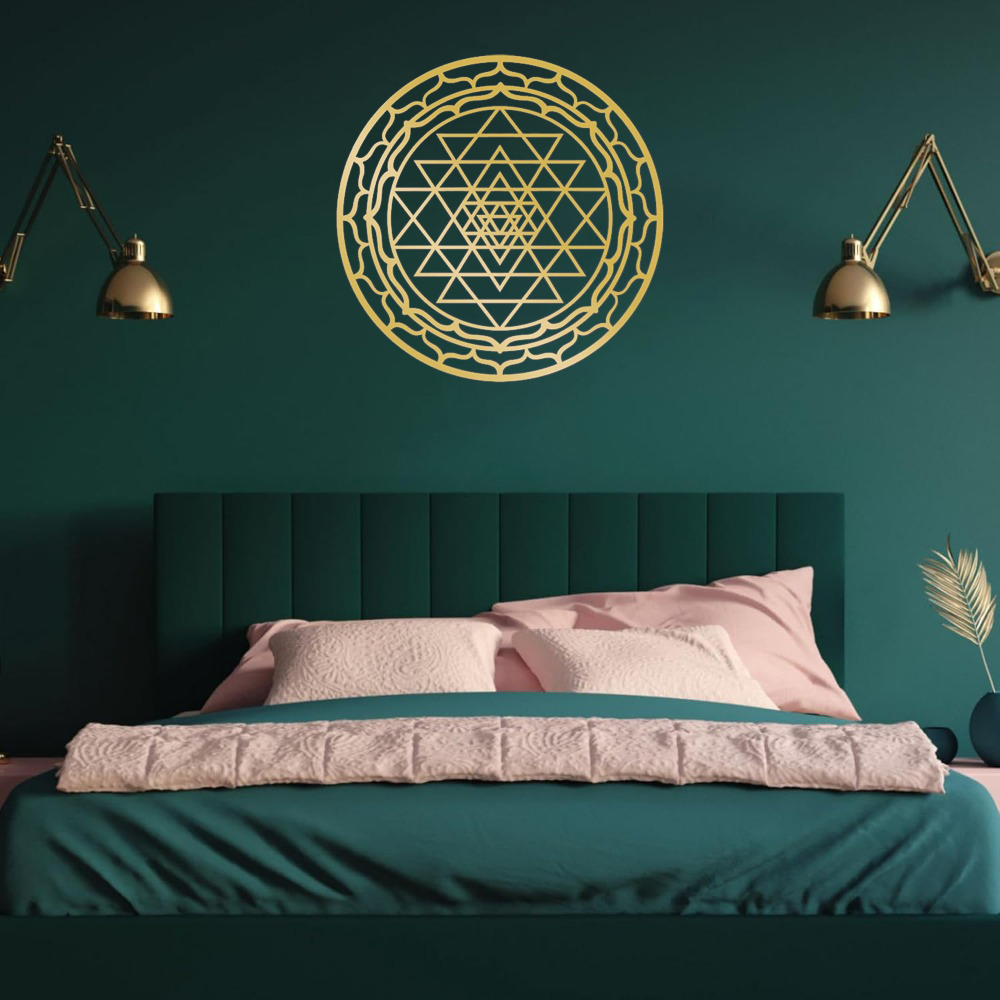 Sacred Geometry Metal Wall Art - Handcrafted Yantra Mandala Decor For Home