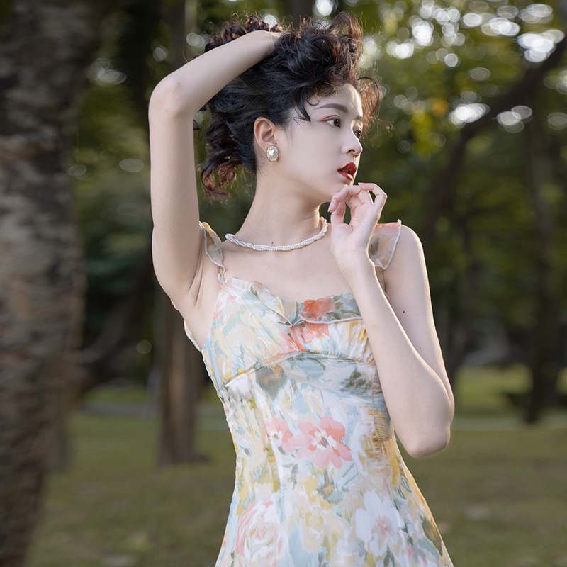 Floral High-Waist Long Dress, picture 2 of 5