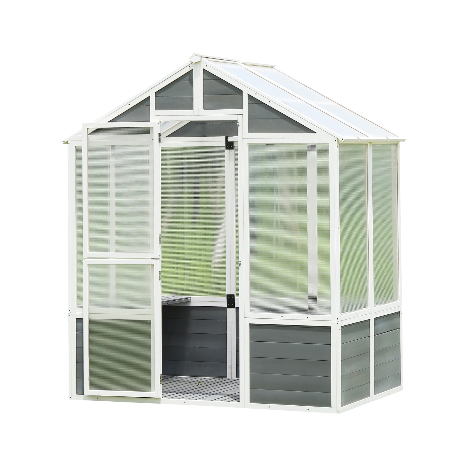 76x48x86Walk In Polycarbonate Greenhouse For Patio  Gardening