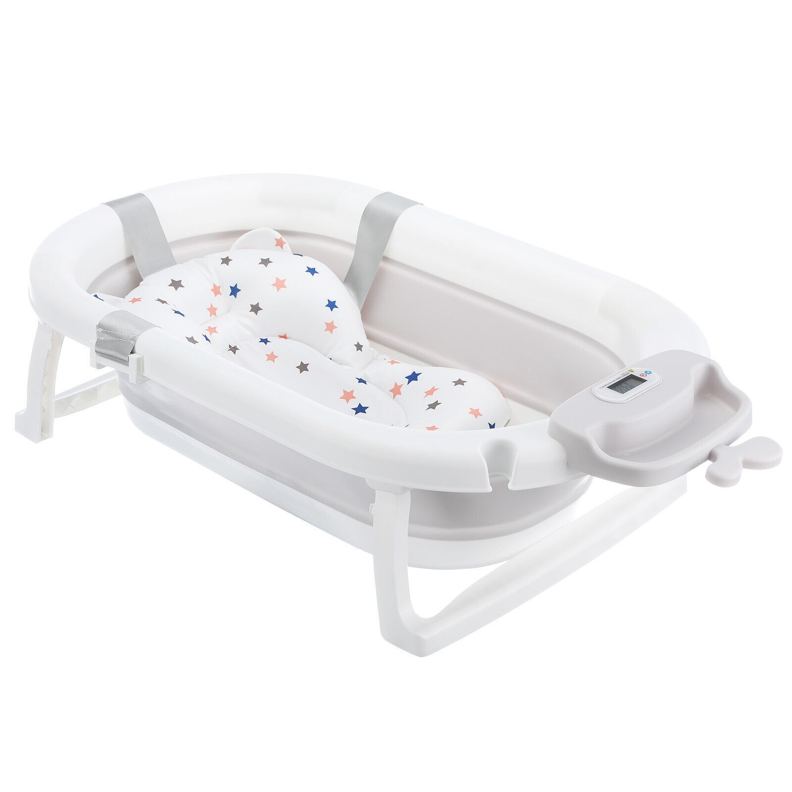 Foldable Baby Bath Tub Ergonomic With Temperature & Cushion Pad And Net — image 8
