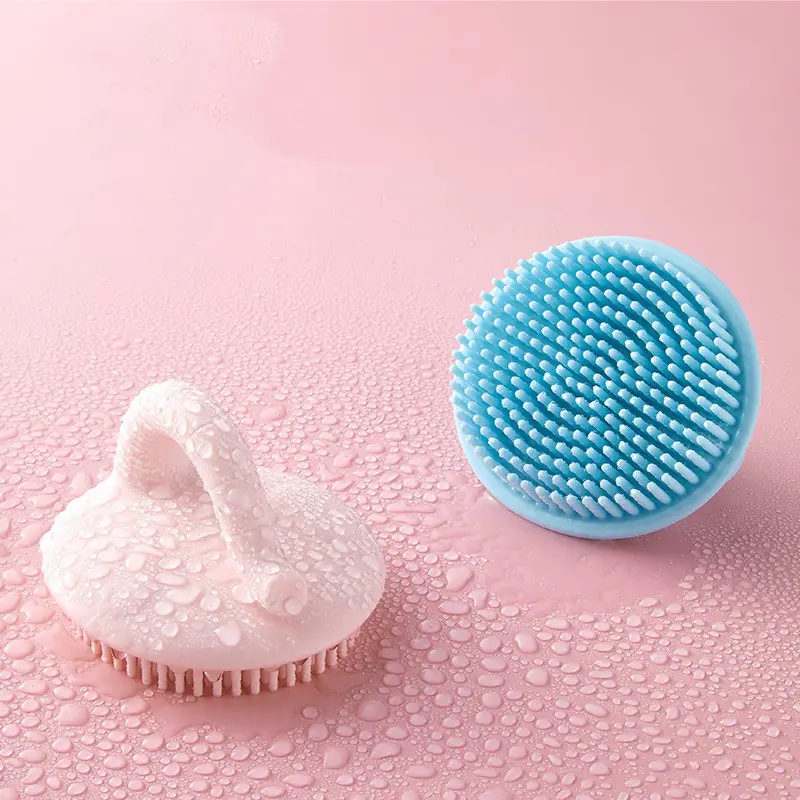 Baby Shower Brush to Remove Dandruff Silicone Scrubbing Cotton