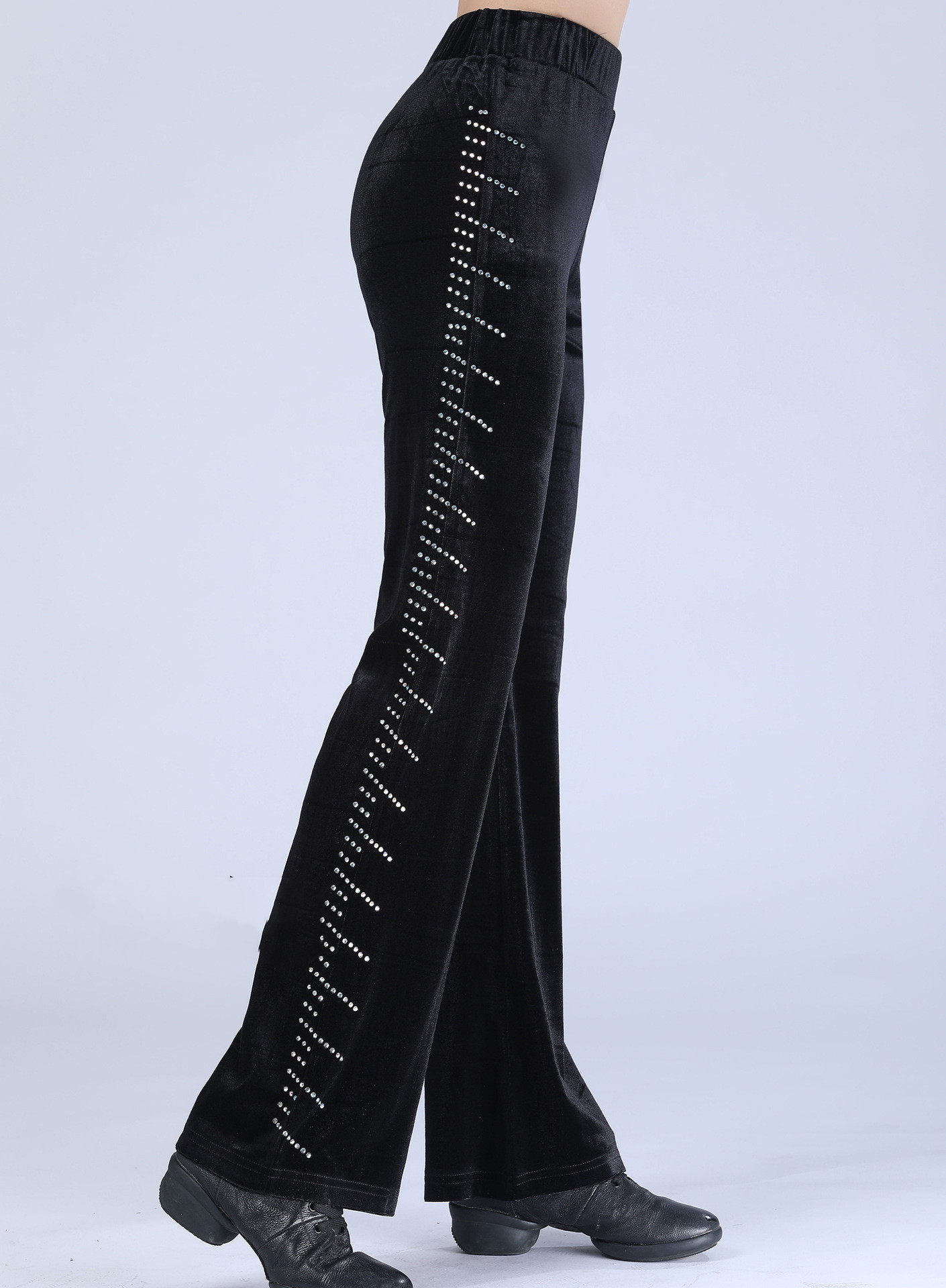 Women's Latin Dance Training Clothes With Diamonds