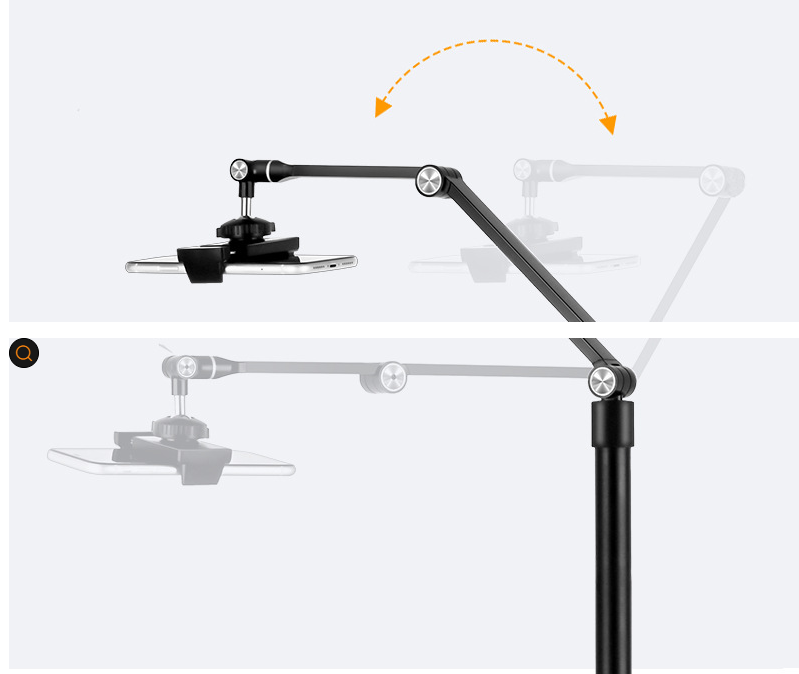 Mobile Phone Tablet Stand Shooting With Fill Light Floor Vertical Folding Rotation - Image 4