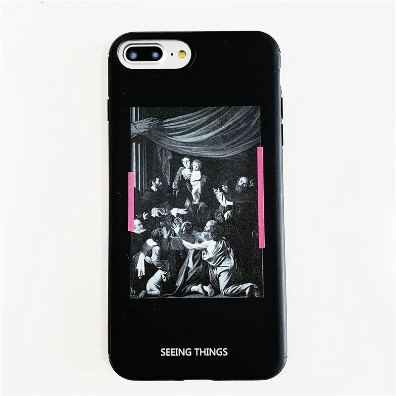 Round Corner Fine Hole Candy Oil Painting Mobile Phone Case