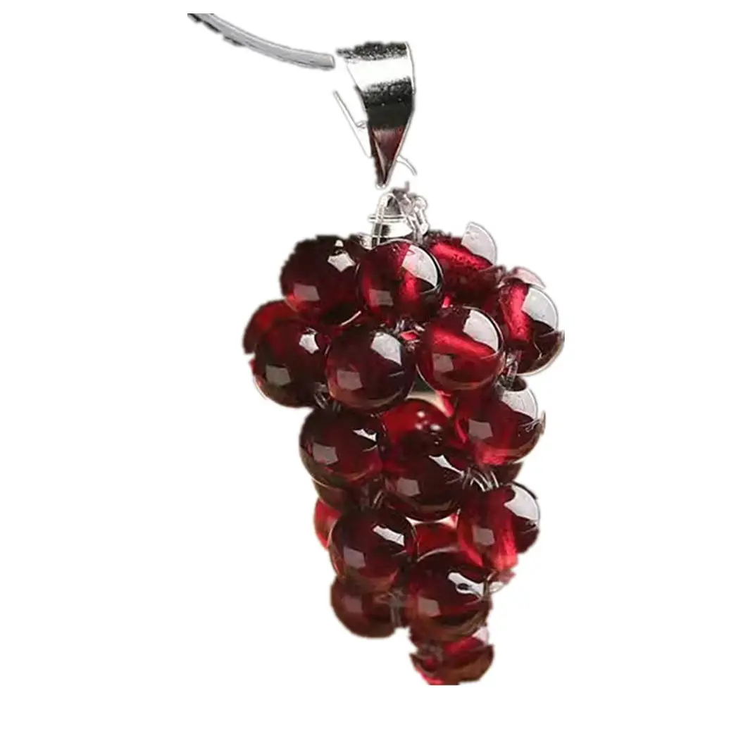 Natural Red Agate Pendant Garnet Grape Type