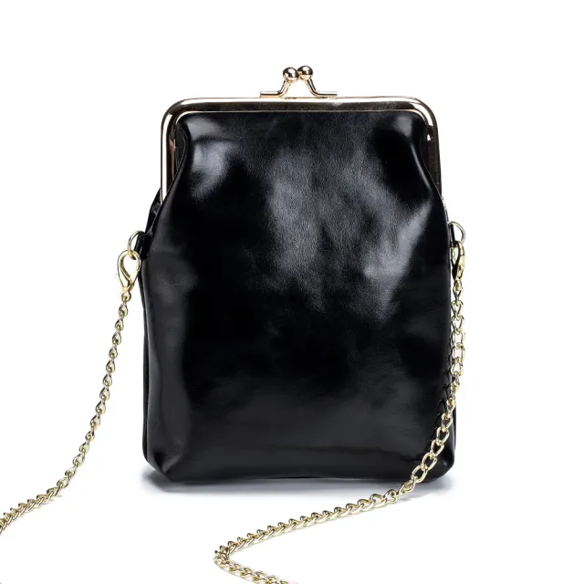 Retro Mini Clip Phone Bag, One shoulder Chain Messenger Bag Black - Shop at LoveMi