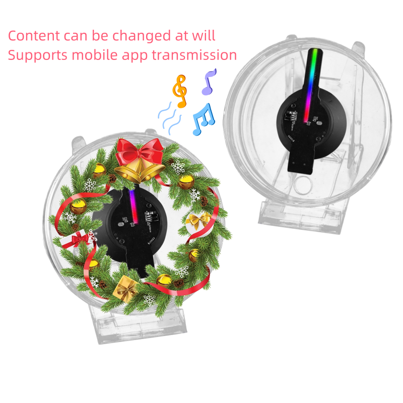 Wiilala 3D Holographic Fan, 4.7 Inch 3D Holographic Fan With WiFi Projector, Built-in Video - HD LED Holographic Disesktop Stand, LED Holographic Display Screen, Suitable For Shops, Bars, Gifts