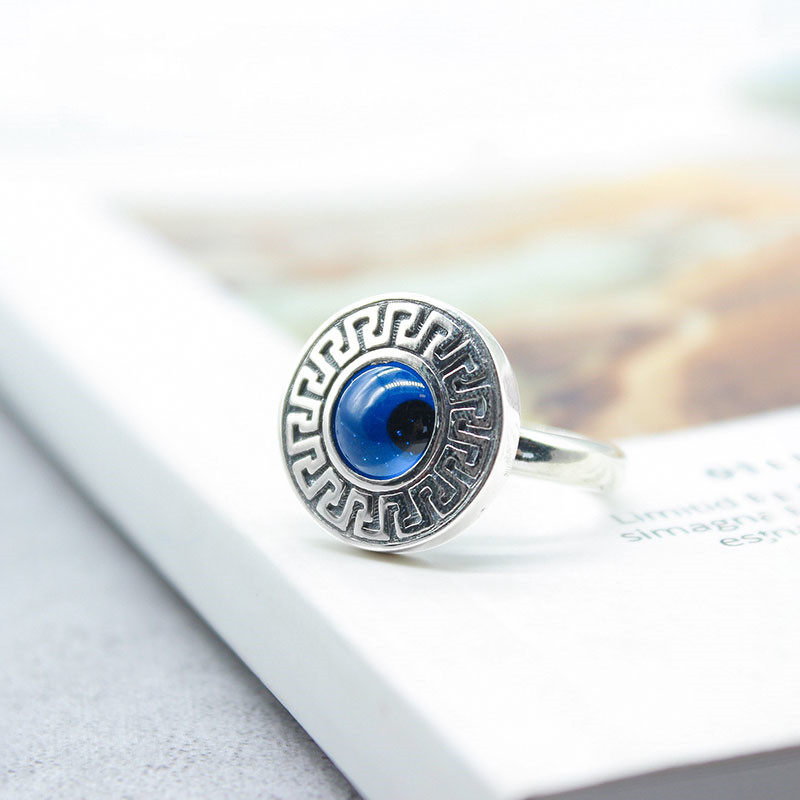 Title 4, Female Minority Design Sterling Silver Blue Eye...