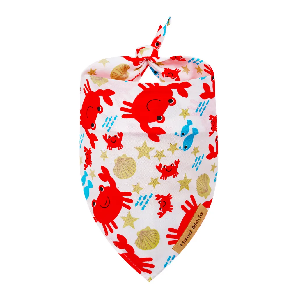 Cute Cartoon Pet Saliva Towel Spring And Summer - Beach Crab
