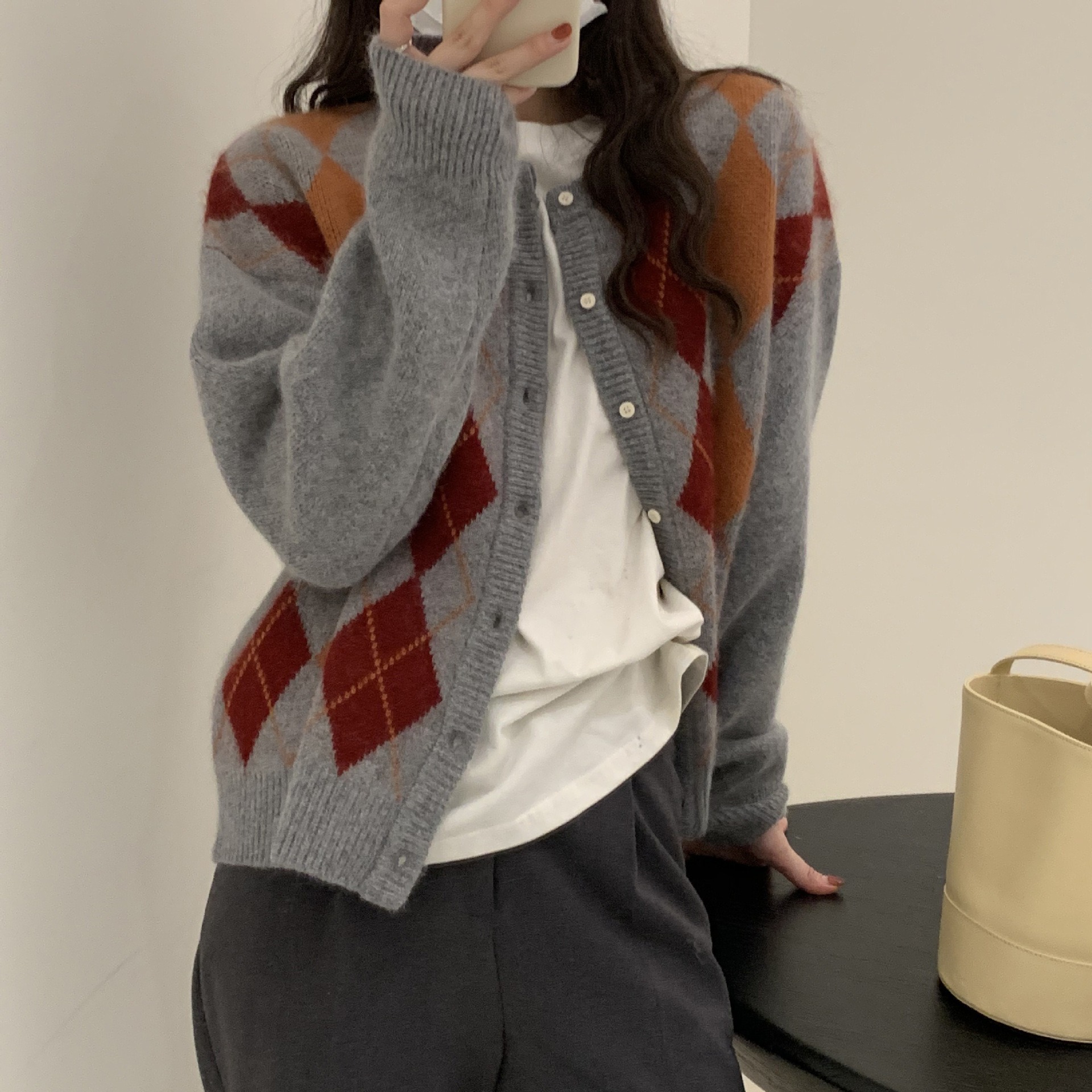 Net Red Diamond Cardigan Women's Wear