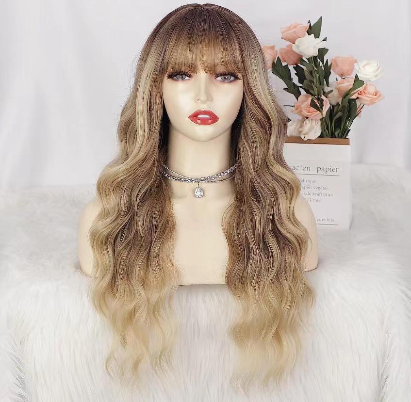 Ash Blonde Wig, Natural Wavy Hair - Daily Wear. Natural Colors. This wavy blonde wig embellishes your forehead, and is sweet. The natural wavy curl makes your look better. Wavy curly hair is also women's current favorite hairstyle. Meanwhile, blonde is th