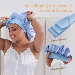 Silk Bonnet For Sleeping Women, Satin Hair Bonnet For Sleeping For Wavy Curly Natural Hair Women Men - Image 4