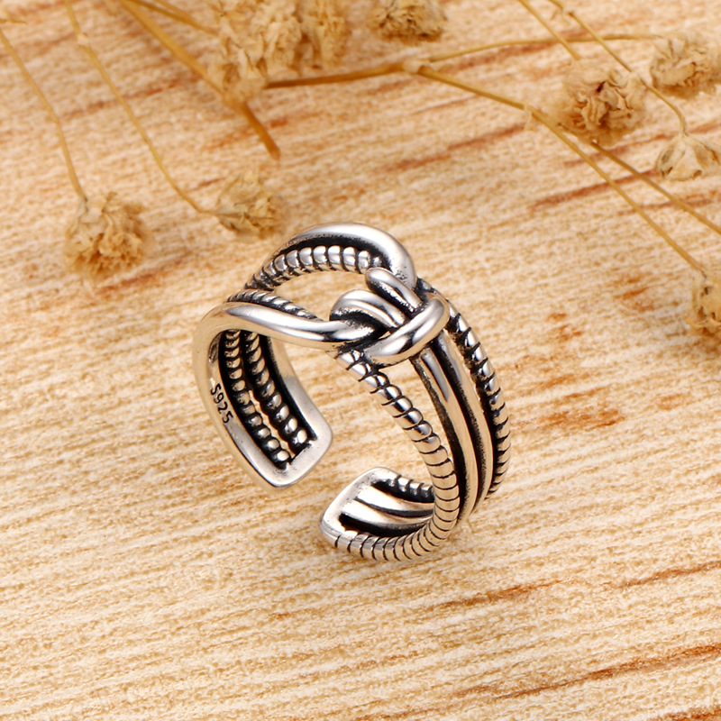 Sterling Silver Index Finger  Knot Ring