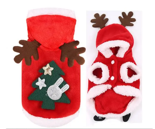 Christmas Dog Clothes Small Dogs Santa Costume 02Red - Shop at LoveMi